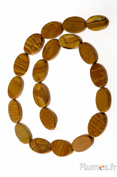 Jaspisperlen - Länge 14 mm, Loch 1 mm - honigbraun